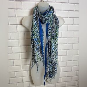 Stylish Blue, black and white  Patterned Scarf